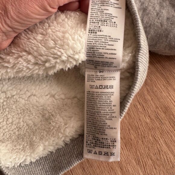 Simple Joys by Carter’s Baby 12M Sherpa Lined Quilted Hoodie Gray - Picture 5 of 6